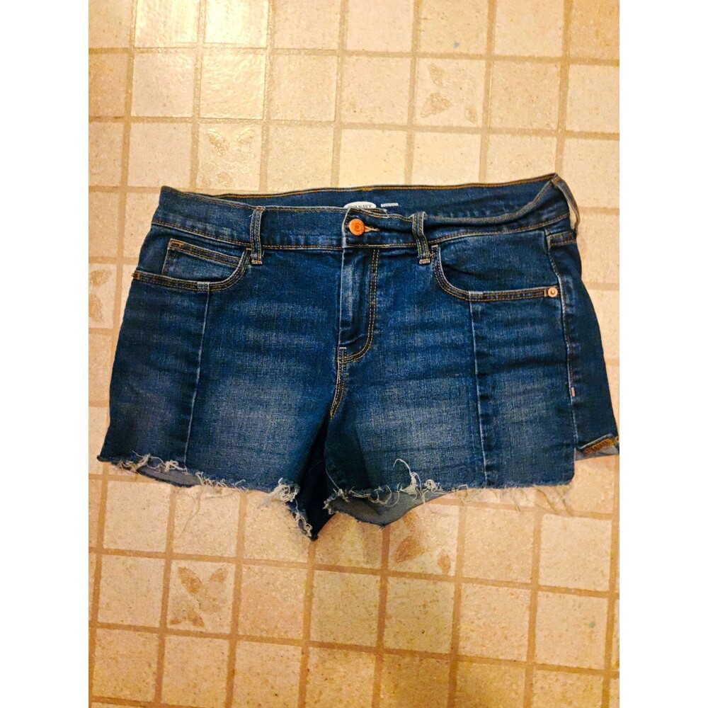 Old Navy Women's Boyfriend Denim Shorts Blue Size 8 Mid Rise Stretch Relaxed